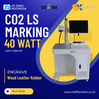 Zaiku Industrial CO2 Laser Marking 40 Watt Engrave Wood with Cabinet - Tanpa Komputer